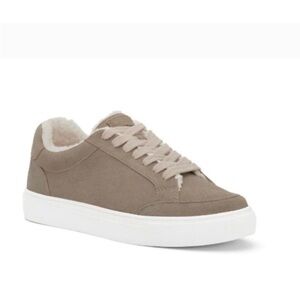 Birdies The Cardinal Suede Sneakers Taupe Faux Fur Lined Cozy Comfort sz5.5